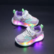 Disney Children Led Shoes Kids Girls Sneakers Frozen Elsa Princess Lighting Shoes Pink Purple Casual Sports Shoes Size 21-31