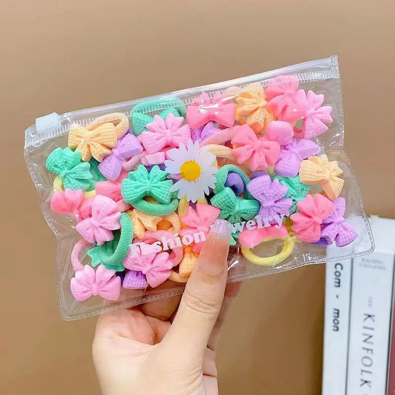 10/20Pcs/Set Cute Cartoon Rubber Elastic Hair Bands Girls Not Hurt Hair Small Scrunchie Kids Sweet Hair Ties Hair Accessories