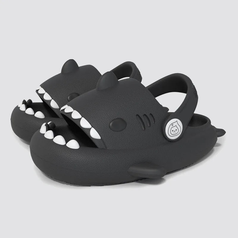 Children Sandals Kids Slippers Shoes Cartoon Shark Summer Boys Girls Baby Thick Soft Sole Non-slip