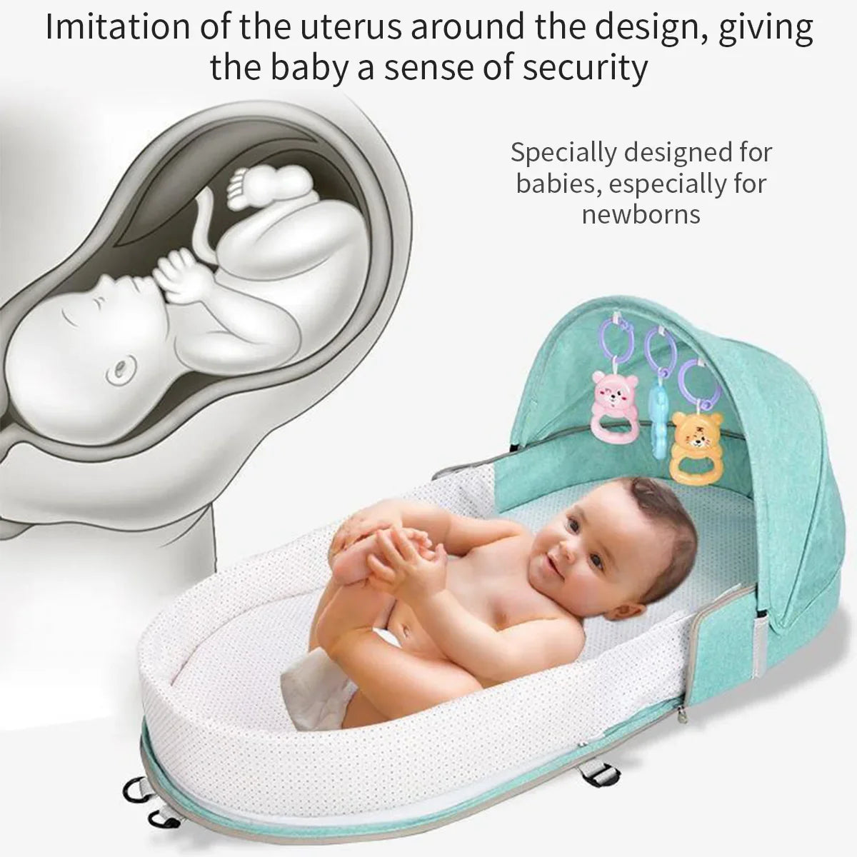 Baby Travel Bed Newborns Sleeping Nest with Net Foldable Baby Nest Mosquito Bassinet Infant Sleeping Bag Newborns Cradle Cribs