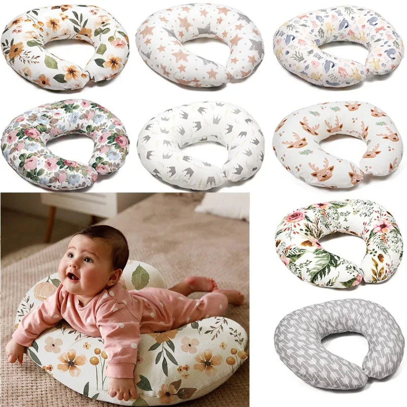 Breathable Stretch Nursing Pillow Cover Detachable Infant Support Cushion Versatile Baby Sitting Aid for Home/Travel 0-12 Months