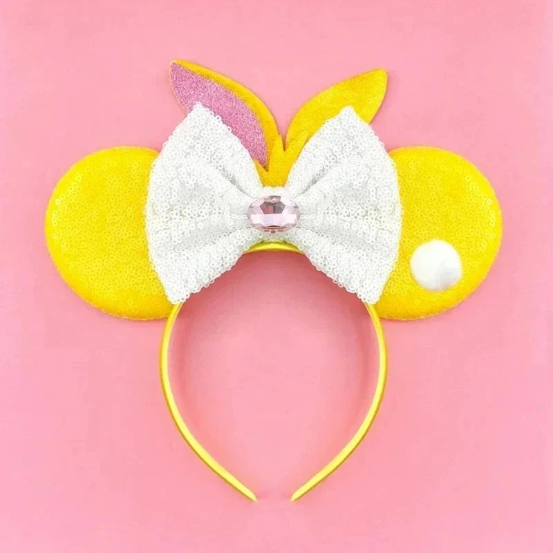 Mickey Mouse Ears Headbands for Baby Girls Daisy Duck Hairbands Donald Duck Headwear Adults Women Bows Hair Accessories