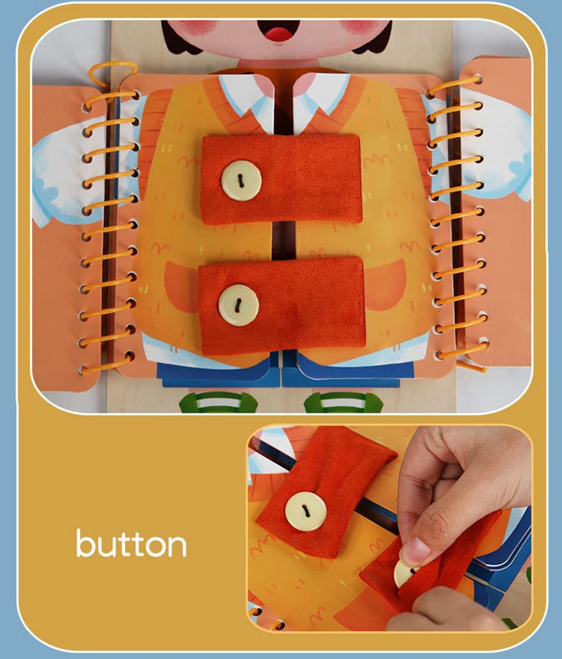 Multi-layer Wooden Busy Board For Children Montessori Early Education Games Toddlers Quiet Books Sensory Toy Practice Dressing
