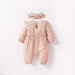 Baby Girls Summer Long Sleeve Printing Love With Bowknot  For Casual Daily Cotton Jumpsuit
