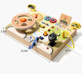 Montessori Busy Board Children Toys Led Light Switch Simulate Car Steering Wheel Travel Activities Sensory Game Educational Toys