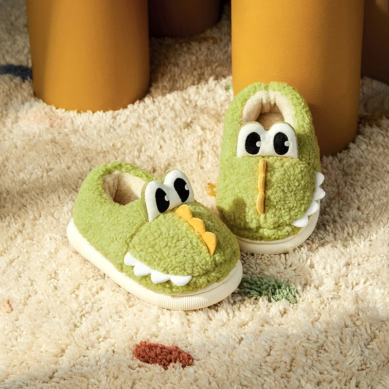 Cheerful Mario Children's winter cotton slippers Cartoon animals indoor soft and comfortable cotton shoes