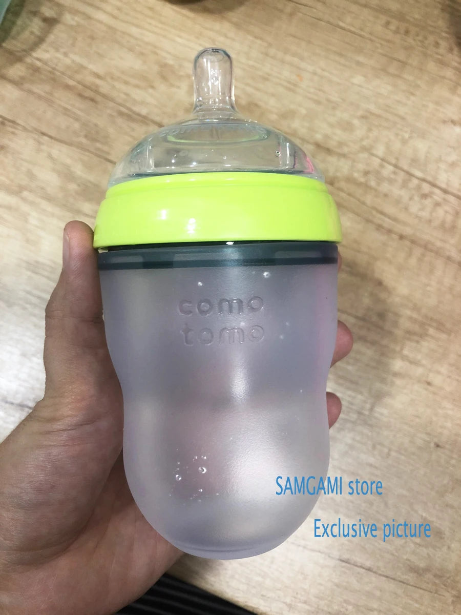 Silicone Baby Bottle Green/Pink 5 oz and 8 oz Baby Bottles 2 Pack BPA free Feeding bottle children kids