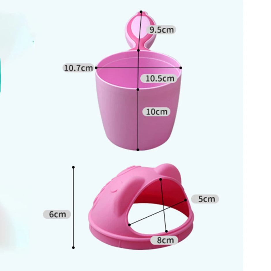 Cute Cartoon Baby Bath Caps Toddler Shampoo Cup Children Bathing Bailer Baby Shower Spoons Child Washing Hair Cup Kids Bath Tool