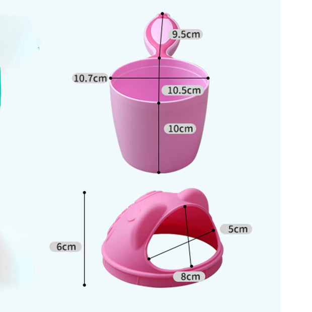 Cute Cartoon Baby Bath Caps Toddler Shampoo Cup Children Bathing Bailer Baby Shower Spoons Child Washing Hair Cup Kids Bath Tool