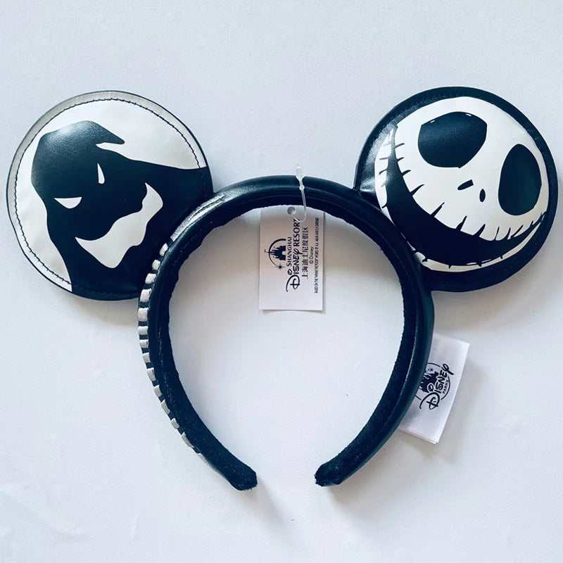 Disney Princess Headband Mickey Ear Rapunzel Snow White Sequin Bow Hair Hoop Gift Girl Accessories Halloween Gift Christmas Jack