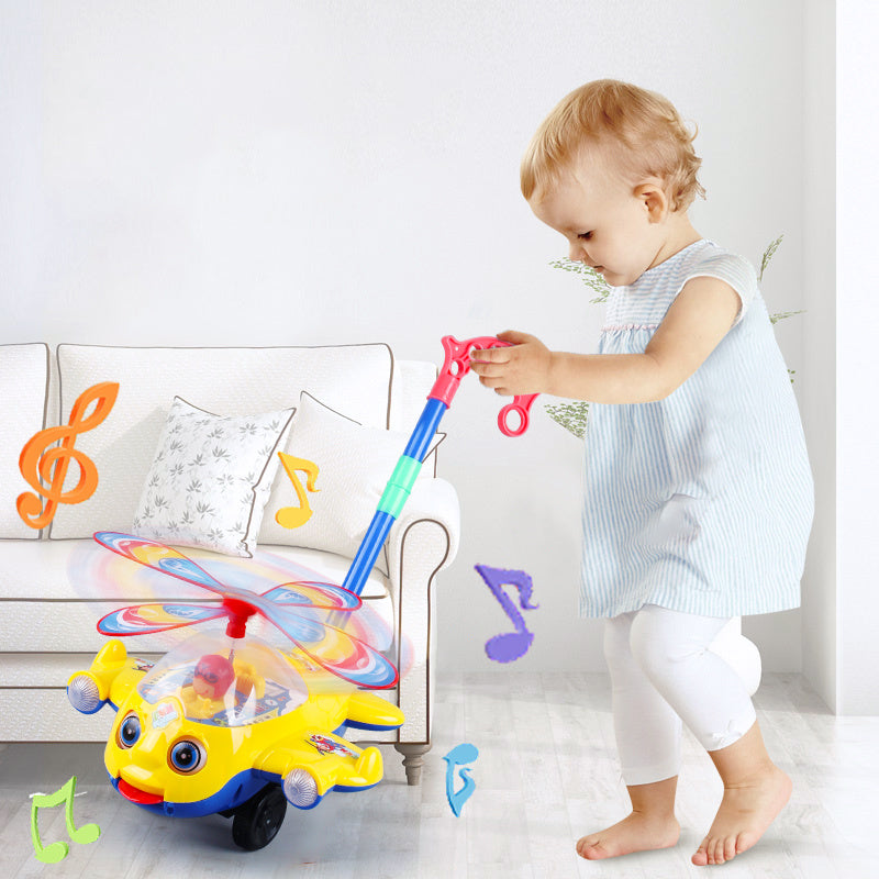 Baby Walker Toy Hand Push Toddler Toy Plane Car Toy Push Along Walking Toy for Kids Children Boys Girls Outdoor