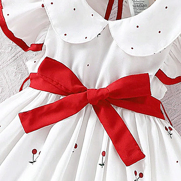 2025 Summer New Girls Infant Floral Print Dress Breathable Baby Princess Dress 0-3 Years Cool Short Sleeve Outfit