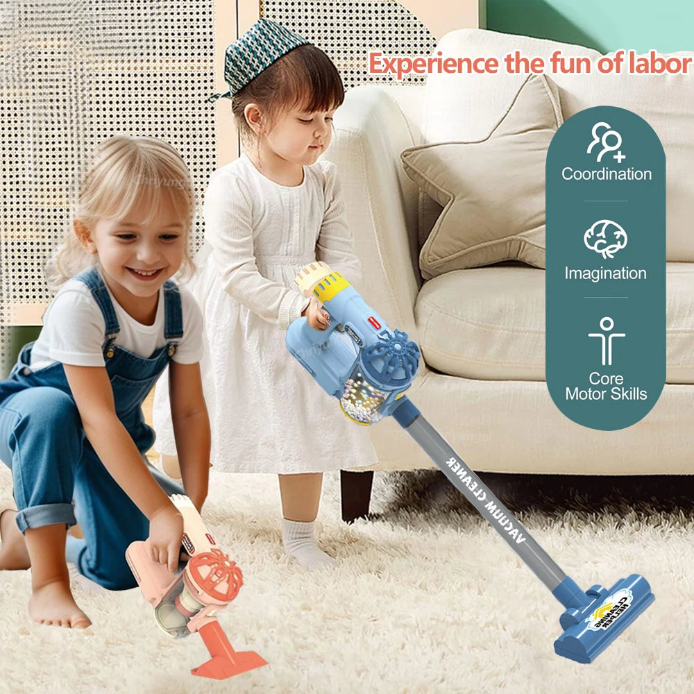 Kids Simulation Electric Vacuum Cleaner Cleaning Set for Toddlers Role Play Housekeeping Educational Toys Girl Boy Gifts