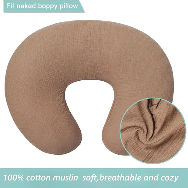 2PCS/set Nursing Pillow Cover for Breastfeeding Pillows Ultra-Soft Muslin Cotton Baby Nursing Pillow Fits Newborn Feeding Pillow