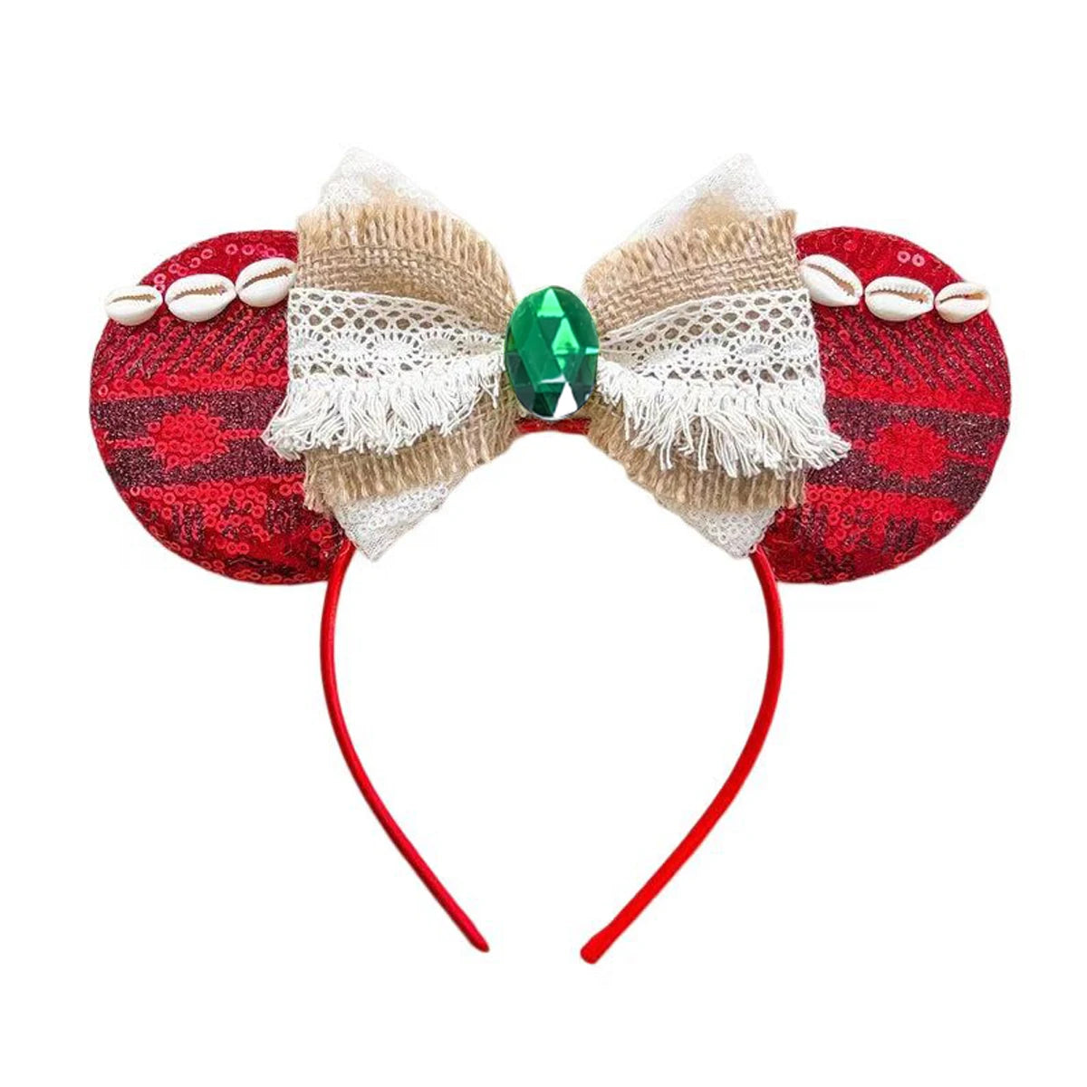 2025 New Style Mickey Minnie Ear Headband Sequin Bows Girl Adult Kids Halloween Party Cosplay Hair Accessories Princess Hairband