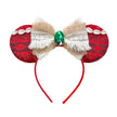 2025 New Style Mickey Minnie Ear Headband Sequin Bows Girl Adult Kids Halloween Party Cosplay Hair Accessories Princess Hairband