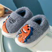 Fashion And Winter Children Slippers Boys And Girls Flat Bottom Non Slip Slip Round Toe Plush Warm Cartoon Slippers Kids