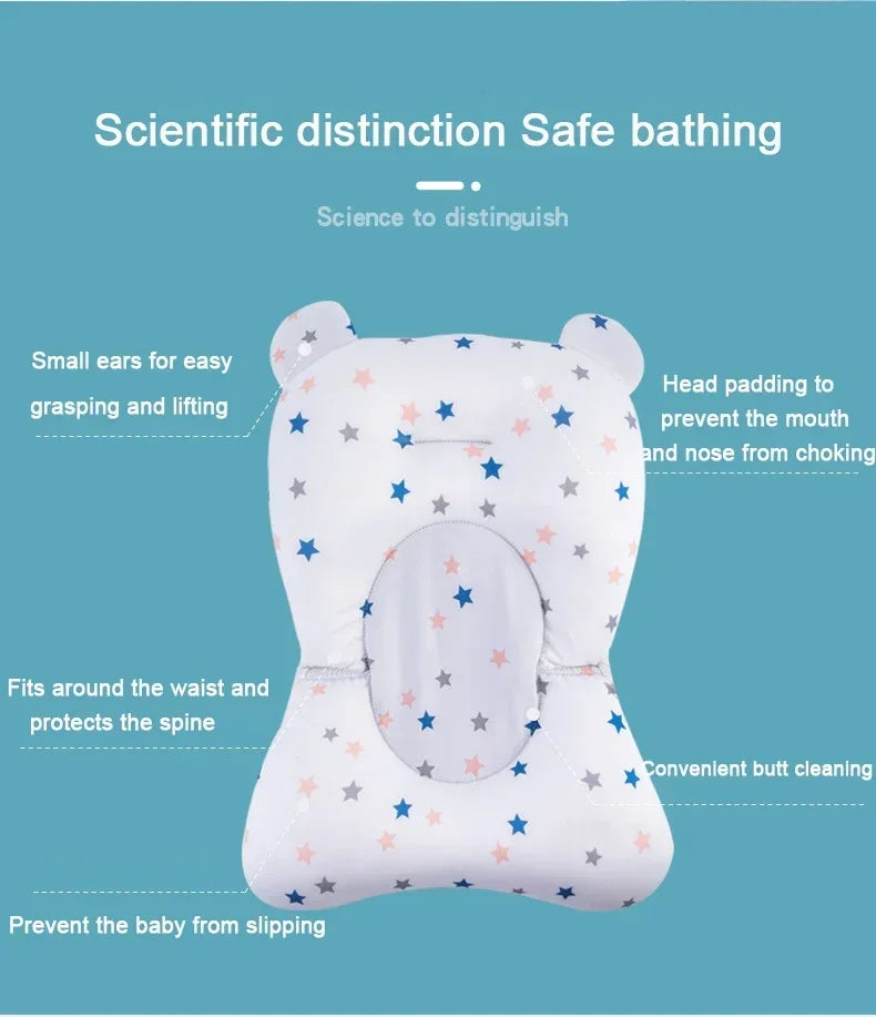 Adjustable Bath Tub Shower Cushion Newborn Support Seat Mat Baby Bath Seat Floating Water Pad Portable Foldable Baby Bathtub Pad