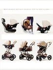 Baby Stroller 3 in 1 With Car Seat,High Landscape  Stroller Luxury Infant Stroller Set Newborn Baby Car Seat Trolley Pushchair