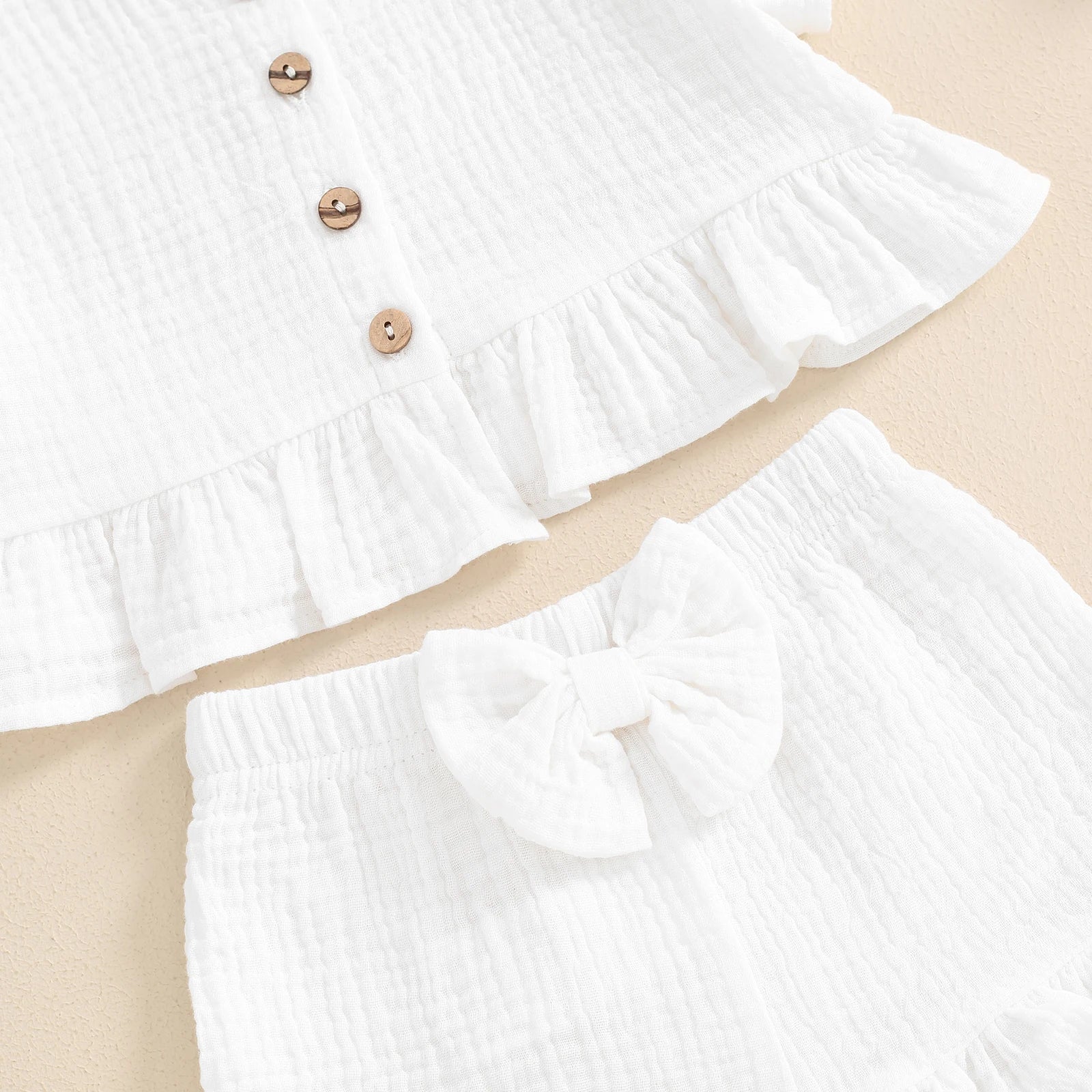 ma&baby 6M-4Y Toddler Infant Kid Baby Girl Clothes Sets Ruffle Button Tops Shorts Summer Casual Clothing Outfits