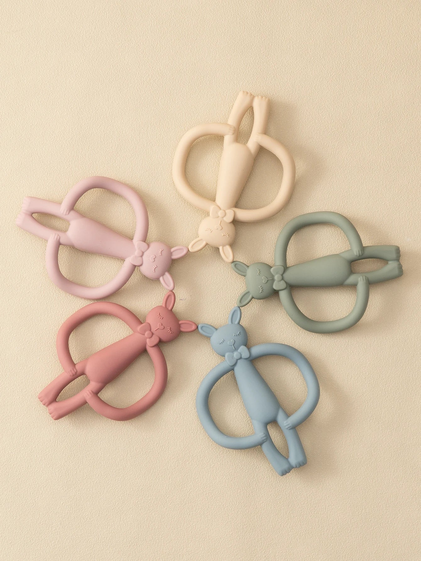 Color Kids 1PCS Silicone Teether Toys Baby Nursing Teether Gifts Newborn Cartoon Rabbit Teether Toys Teething Infant Chewing Toy