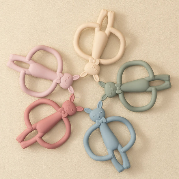 Color Kids 1PCS Silicone Teether Toys Baby Nursing Teether Gifts Newborn Cartoon Rabbit Teether Toys Teething Infant Chewing Toy
