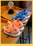 Children Cotton Slippers Baby Boy Shoes Autumn Winter Cute Cartoon Small Shark Child Slipper Home Indoor Anti-slip Platform Shoe