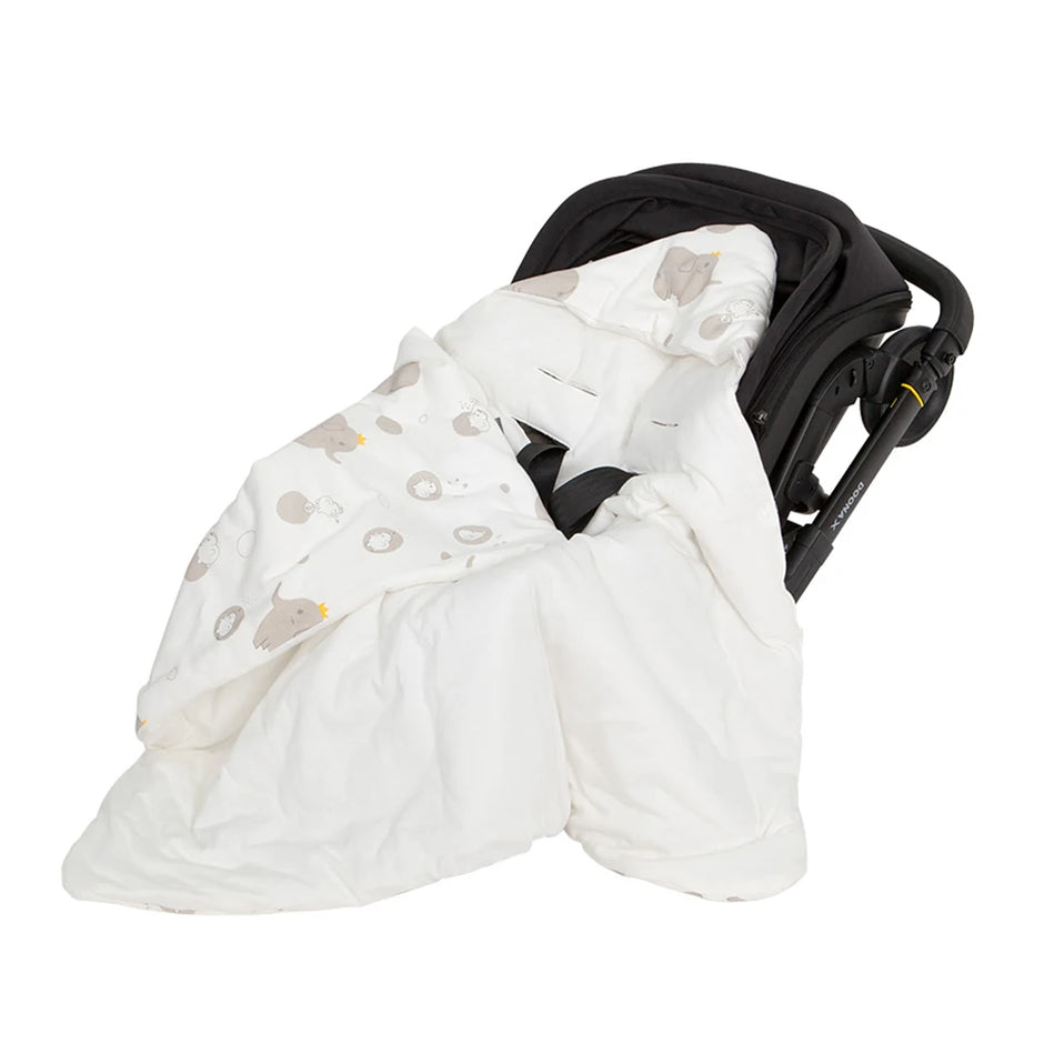 Newborn Baby Blanket With Windproof Hooded In Infant Car Seat Warm For Newborn Hospital Discharge Grey Elephant 0-6 Months