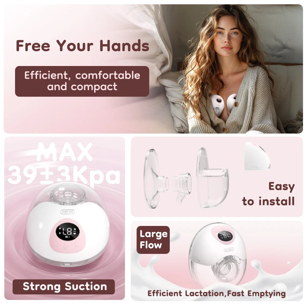 MAMIJOY Wearable Electric Breast Pump 4 Modes 36 Suction Levels Hands Free 35dB Low Noise Breast Pumps Breastfeeding EB50＆EB50D