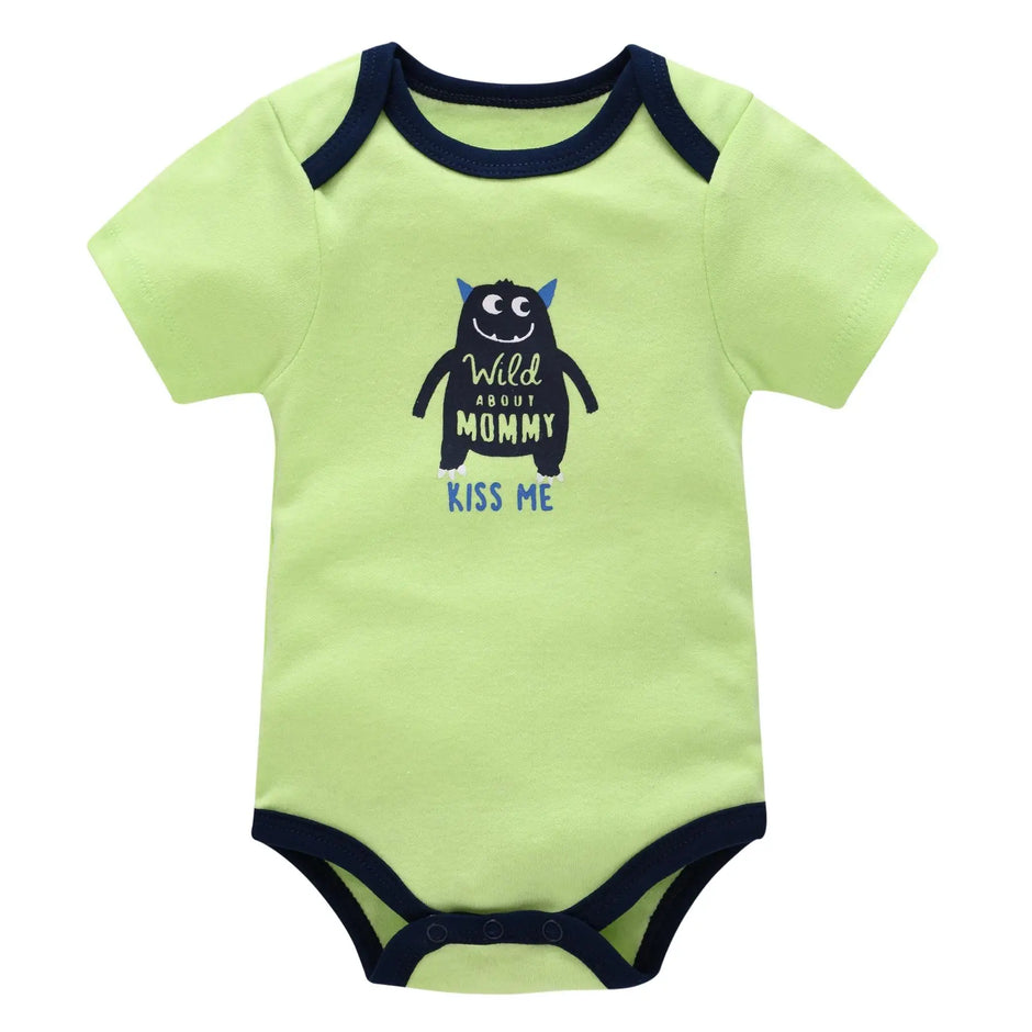 New Baby Boy Clothes Summer 100%Cotton Blue Grey Tie Print Three Piece Short Sleeve Bodysuit Pants vetements bebe For 0-12M
