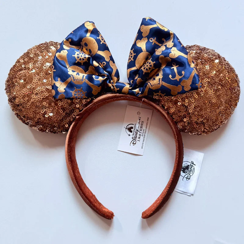 Disney Princess Headband Mickey Ear Rapunzel Snow White Sequin Bow Hair Hoop Gift Girl Accessories Halloween Gift Christmas Jack