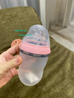 Silicone Baby Bottle Green/Pink 5 oz and 8 oz Baby Bottles 2 Pack BPA free Feeding bottle children kids