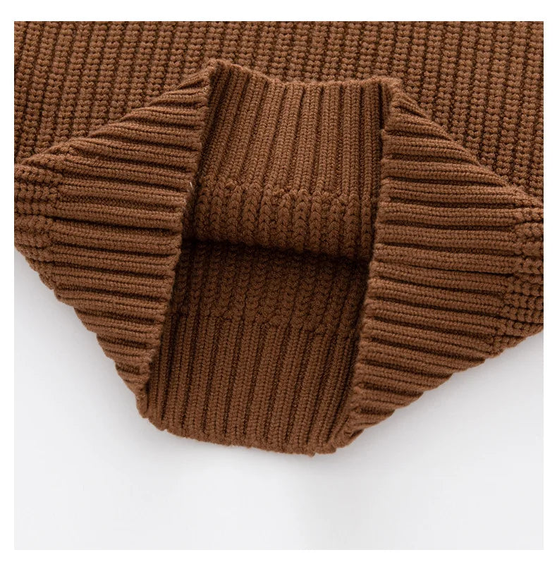 0-6T Newborn Baby Sweater Kid Boy Girl Winter Clothes Warm Thick Knit Pullover Top Infant Long Sleeve Basic Knitwear Outfit