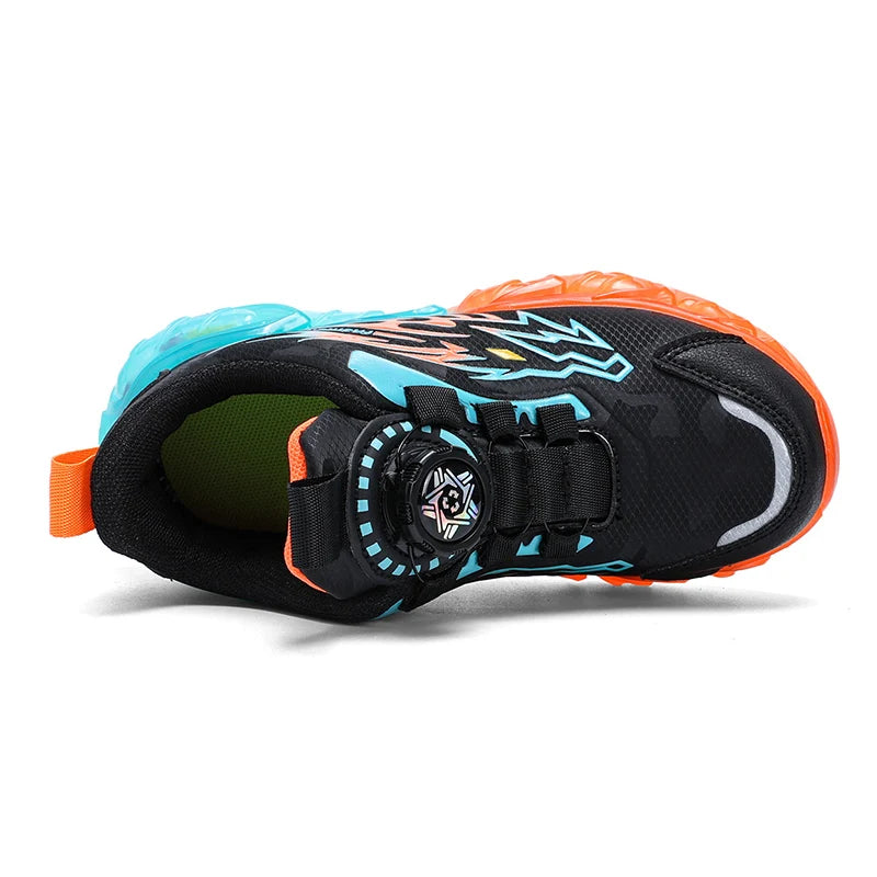 New Anti-skid Leather Kids Sneakers for Boys Running  Walking Lightweight Casual Shoes With Fashion Dragon Pattern Size 28-39