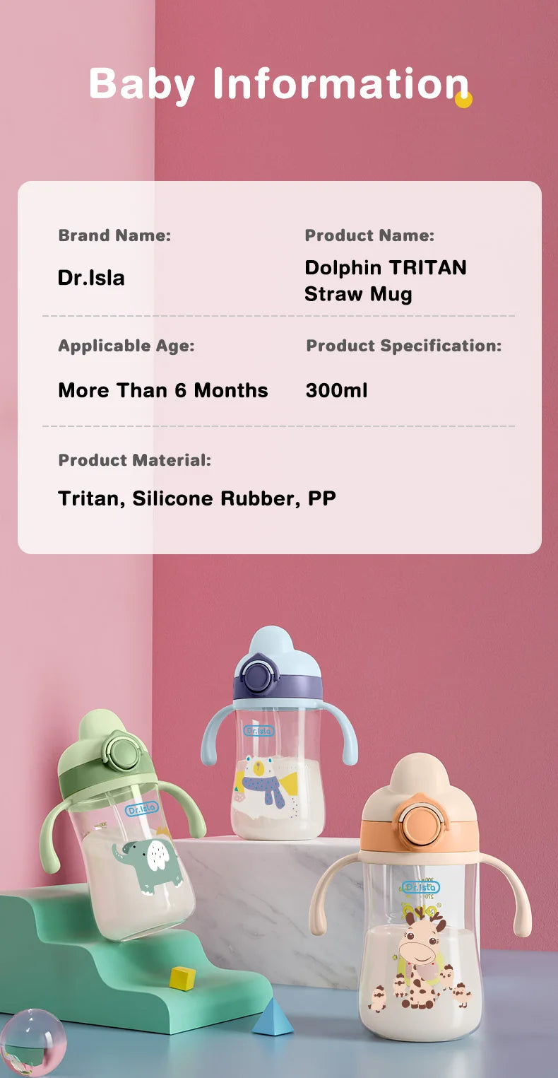 MAMIJOY 300ml Baby Water bottles Baby Feeding Cup With Straw Children Learn Feeding Drinking Bottle Kids Training Cups BPA Free