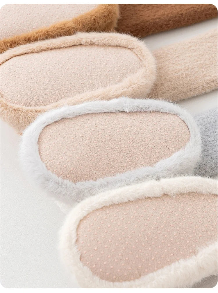 Baby Socks For Girls Boys Shoes Velvet Winter Thicken Warm Cartoon Bear Newborn Floor Sock Non Slip Soft Toddler First Walker