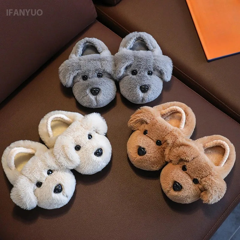 Children's Cotton Slippers for Boys Aged 1-5 Years Old Cute Cartoon Girls' Slippers Infants and Young Children Autumn and Winter