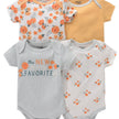 4PCS Newborn Infant Romper Short Sleeve Round Neck Cartoon Animal Flowers Print Bodysuit Onesies For Baby Boys And Girls Clothes