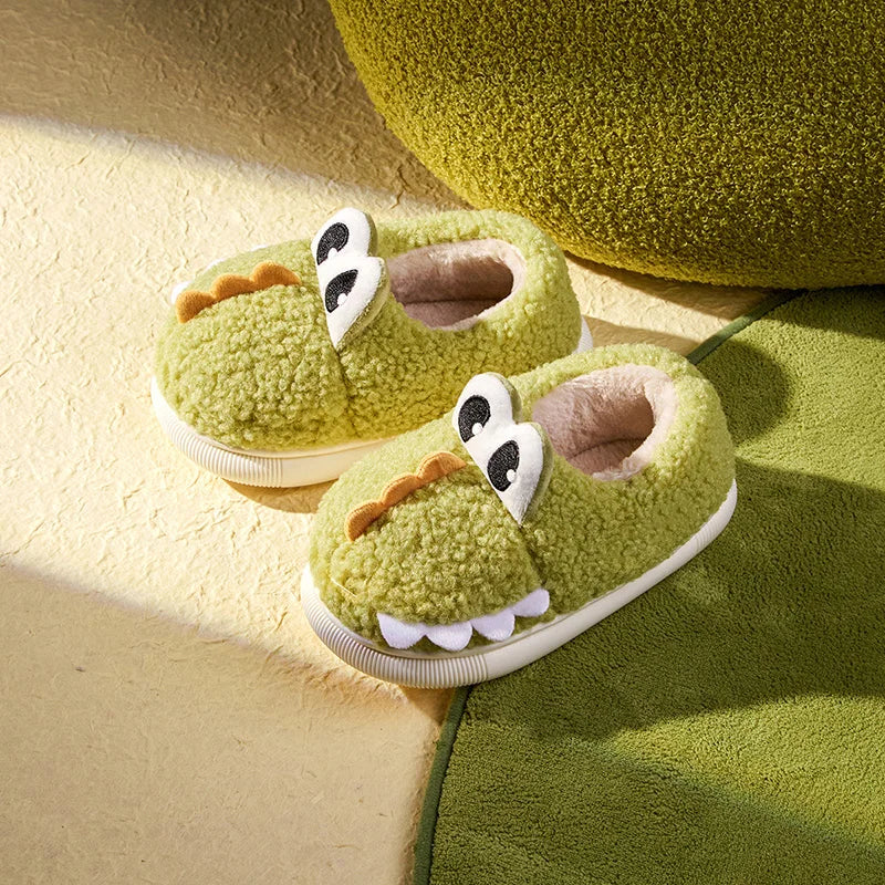 Cheerful Mario Children's winter cotton slippers Cartoon animals indoor soft and comfortable cotton shoes