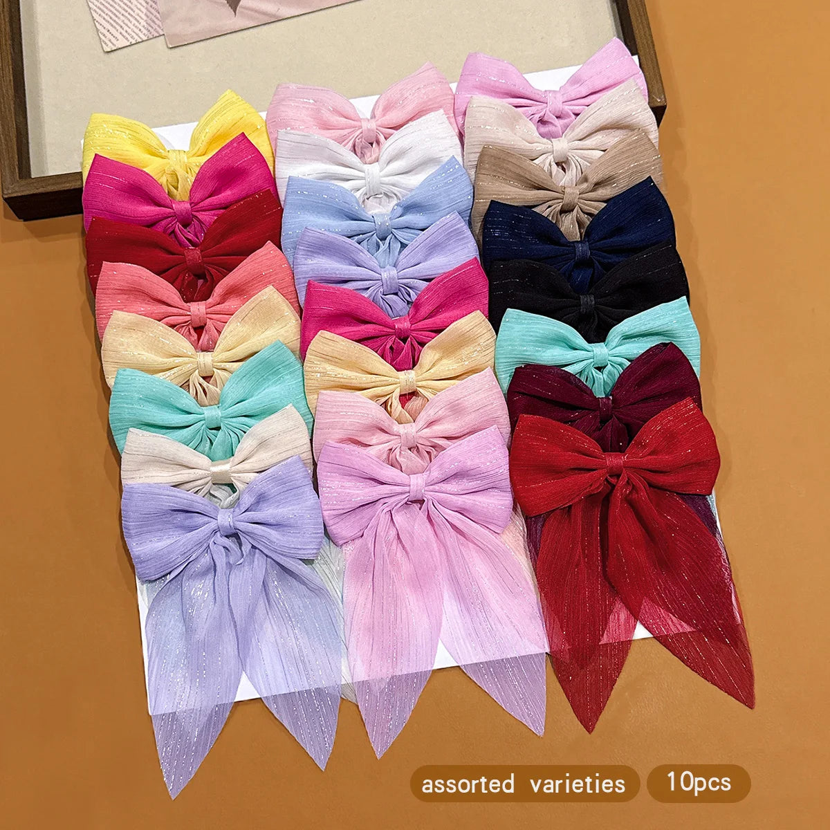 10 colors of random bow hair clips suitable for daily use as hair accessories