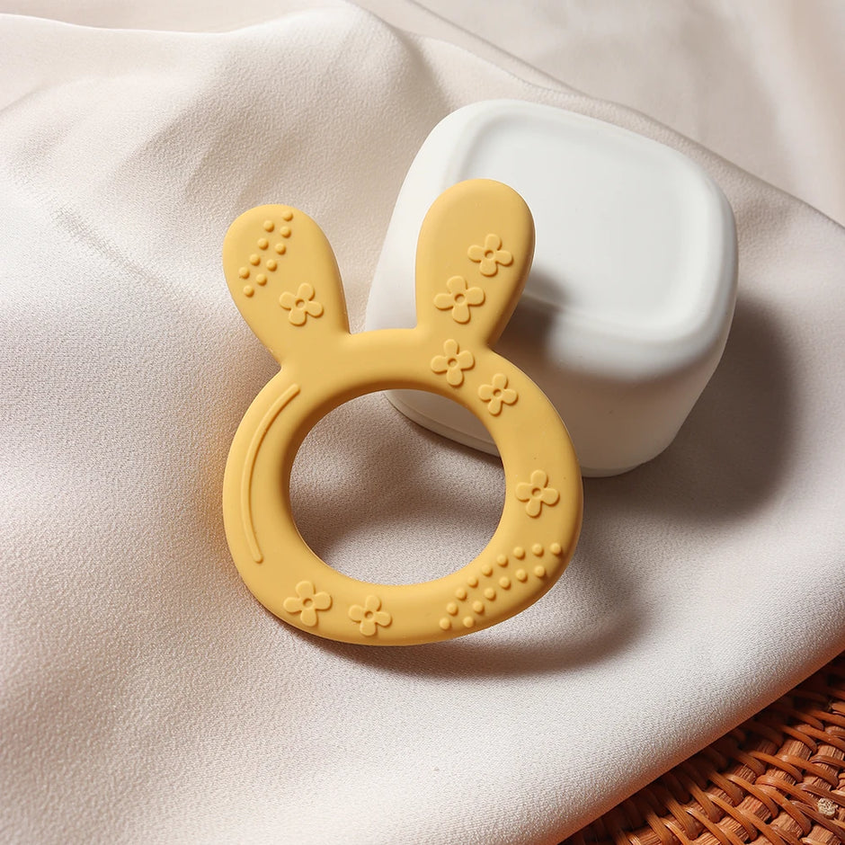 New Baby Teether carrot bunny Shape Silicone Teether Teething Toy Kids Sensory Educational teething Toy