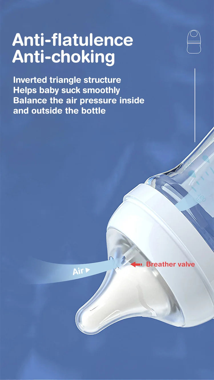 MAMIJOY Anti-Choke Baby Bottle Newborn Glass Bottles 90/160ML Anti-flatulence Milk Feeding Bottles Infant BPA Free 0-3 Month