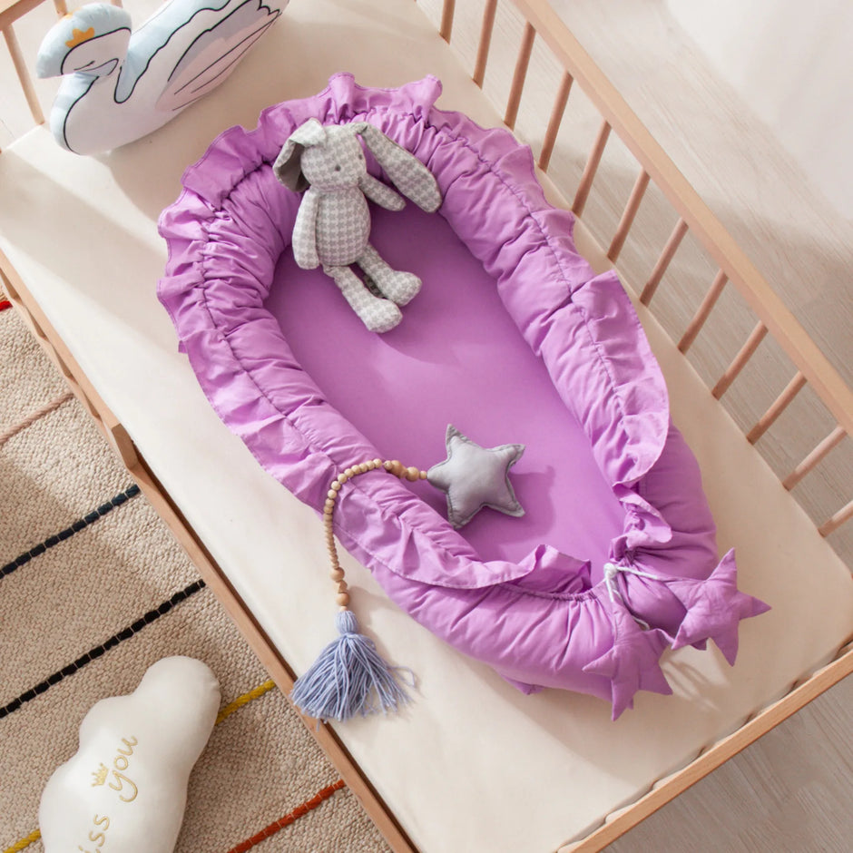 Solid Color Ruffles Baby Cribs Soft Cotton Comfortable Baby Crib Newborn Infant High Quality Baby Cribs Sleeping Care Tools New