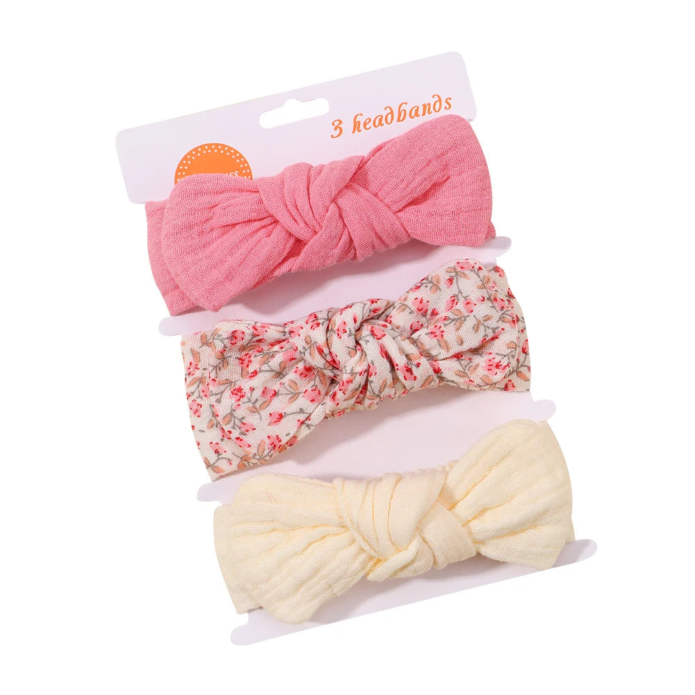 3pcs Baby Girls Headband Set Bow Knot Head Wrap Bandage Kids Toddlers Headwear Hair Band Infant Baby Newborn Hair Accessories