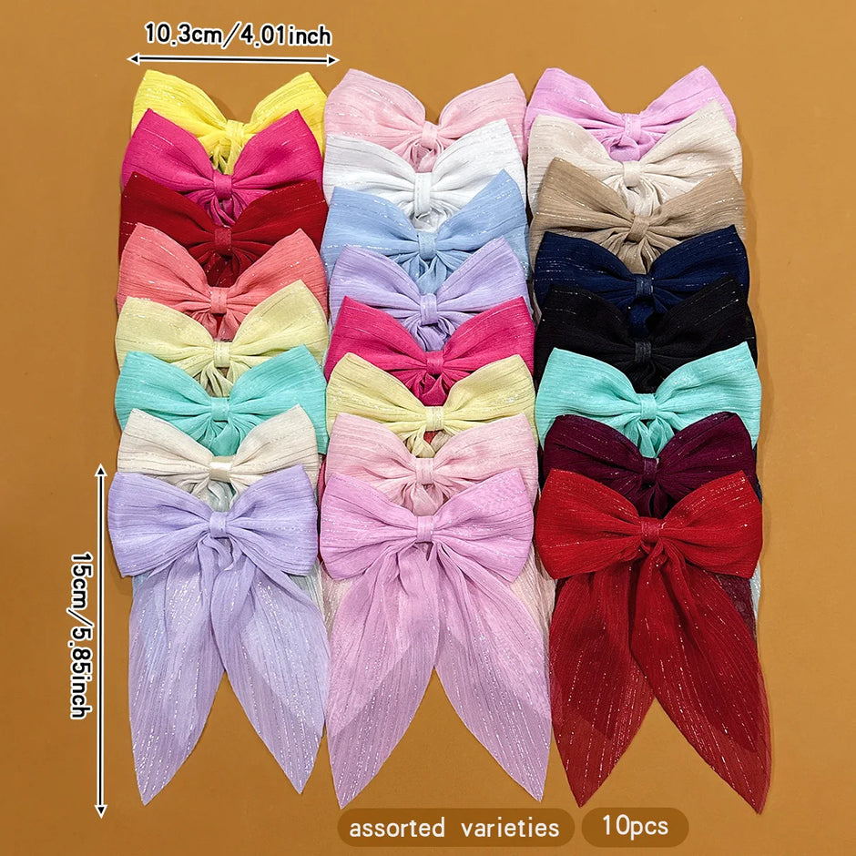 10 colors of random bow hair clips suitable for daily use as hair accessories
