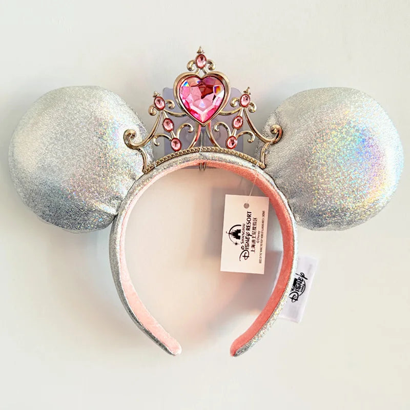 Disney Princess Headband Mickey Ear Rapunzel Snow White Sequin Bow Hair Hoop Gift Girl Accessories Halloween Gift Christmas Jack