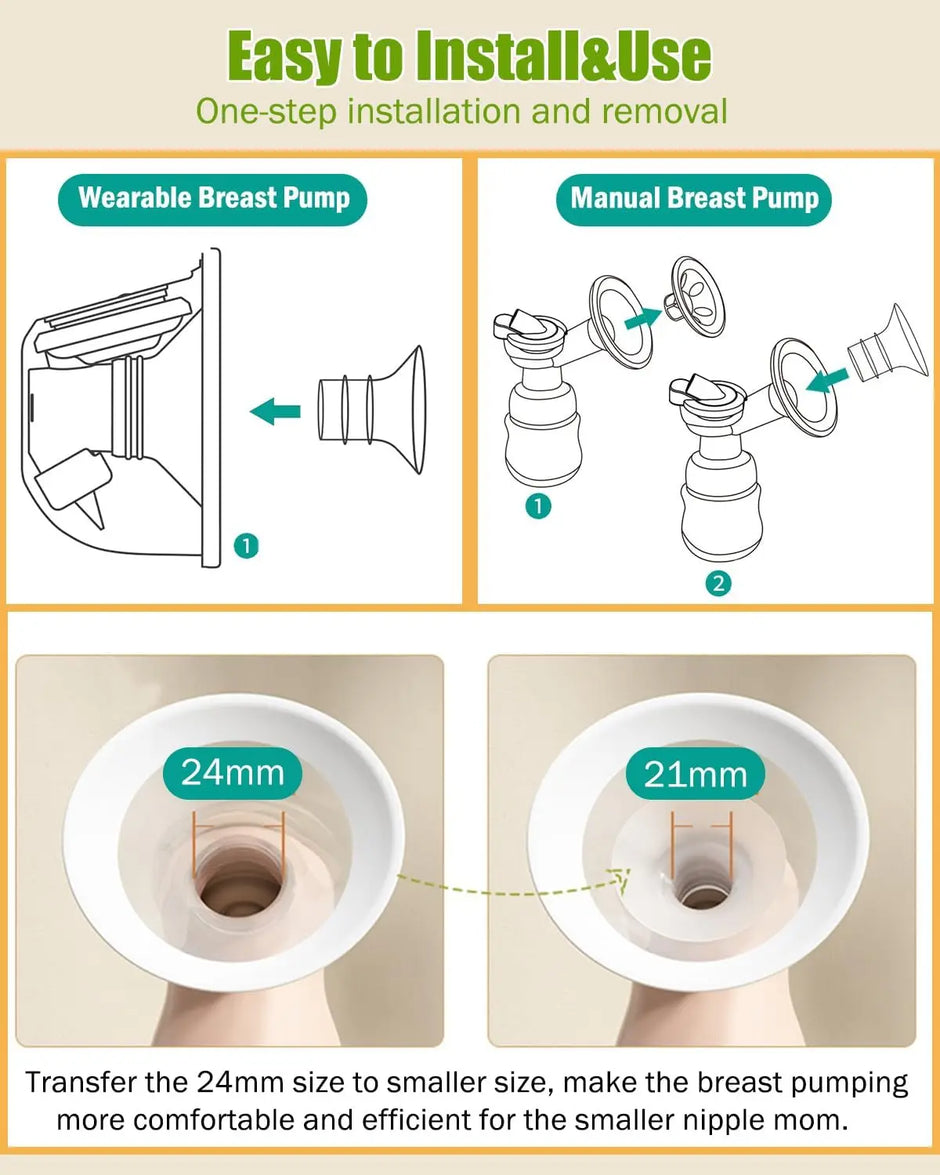 Breast Pump Accessories Flange Inserts 13/15/17/18/19/20/21mm Caliber Size Adaptor Converter Small Nipple Horn Adapter