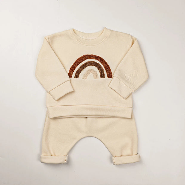 Spring Baby Boys Clothes Cute Organic Cotton Sets Girls Long Sleeve Casual Sweatshirt+Pants 2pcs Kids Clothes Sports Suit