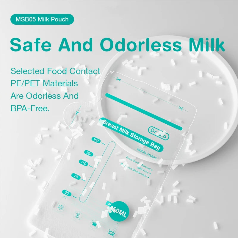MAMIJOY 10/30/100Pcs 150ML Breast Milk Storage Bag Disposable Small Capacity Frozen Milk Storage Bag BPA Free Safe Feeding Bags