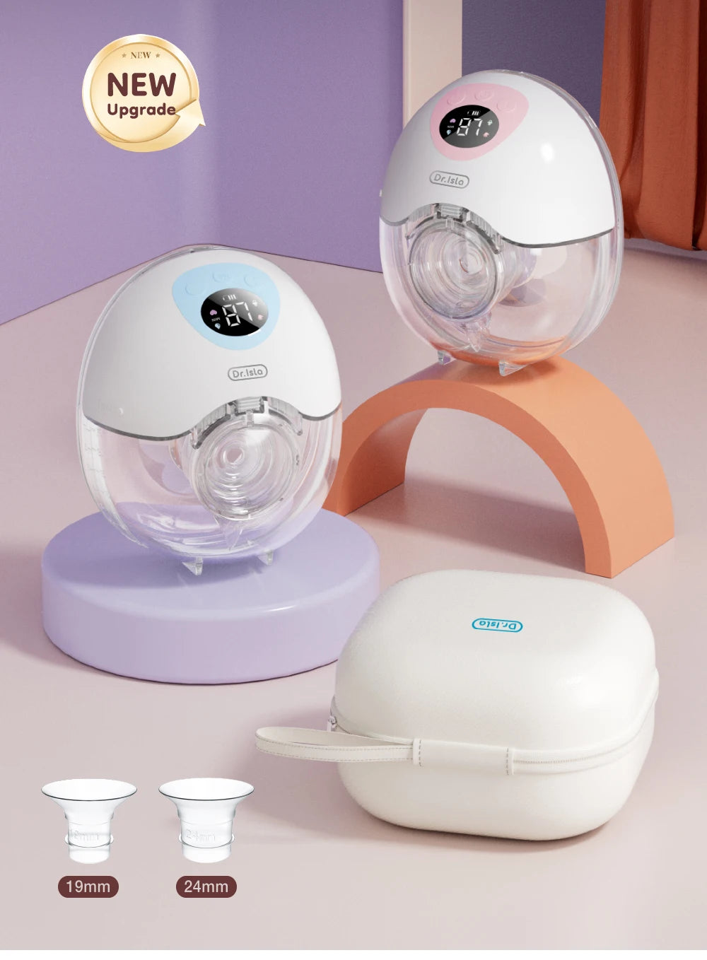 MAMIJOY Wearable Electric Breast Milk Extractor 4 Modes 36 Suction Levels Hands Free Breast Pumps Milk Collector with Travel bag